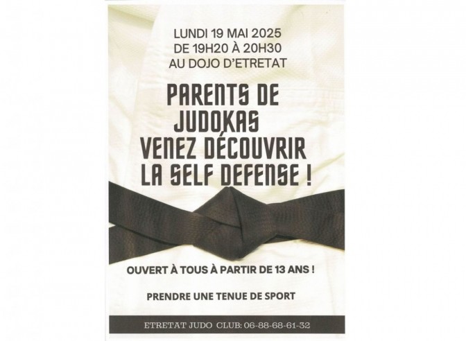 Image de l'actu 'PARENTS DE JUDOKAS VENEZ DÉCOUVRIR LA SELF DEFENSE !'